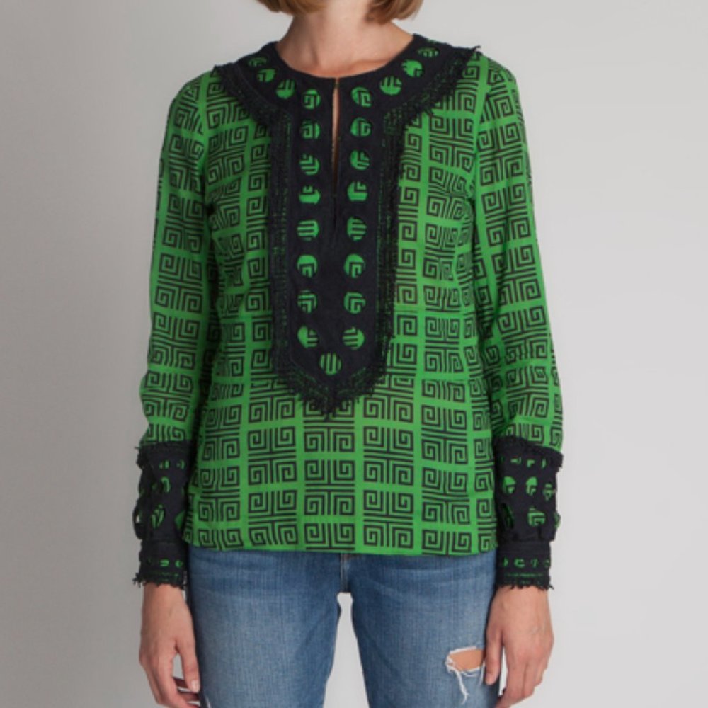 Tory Burch Cotton Long-Sleeve Blouse Top ii